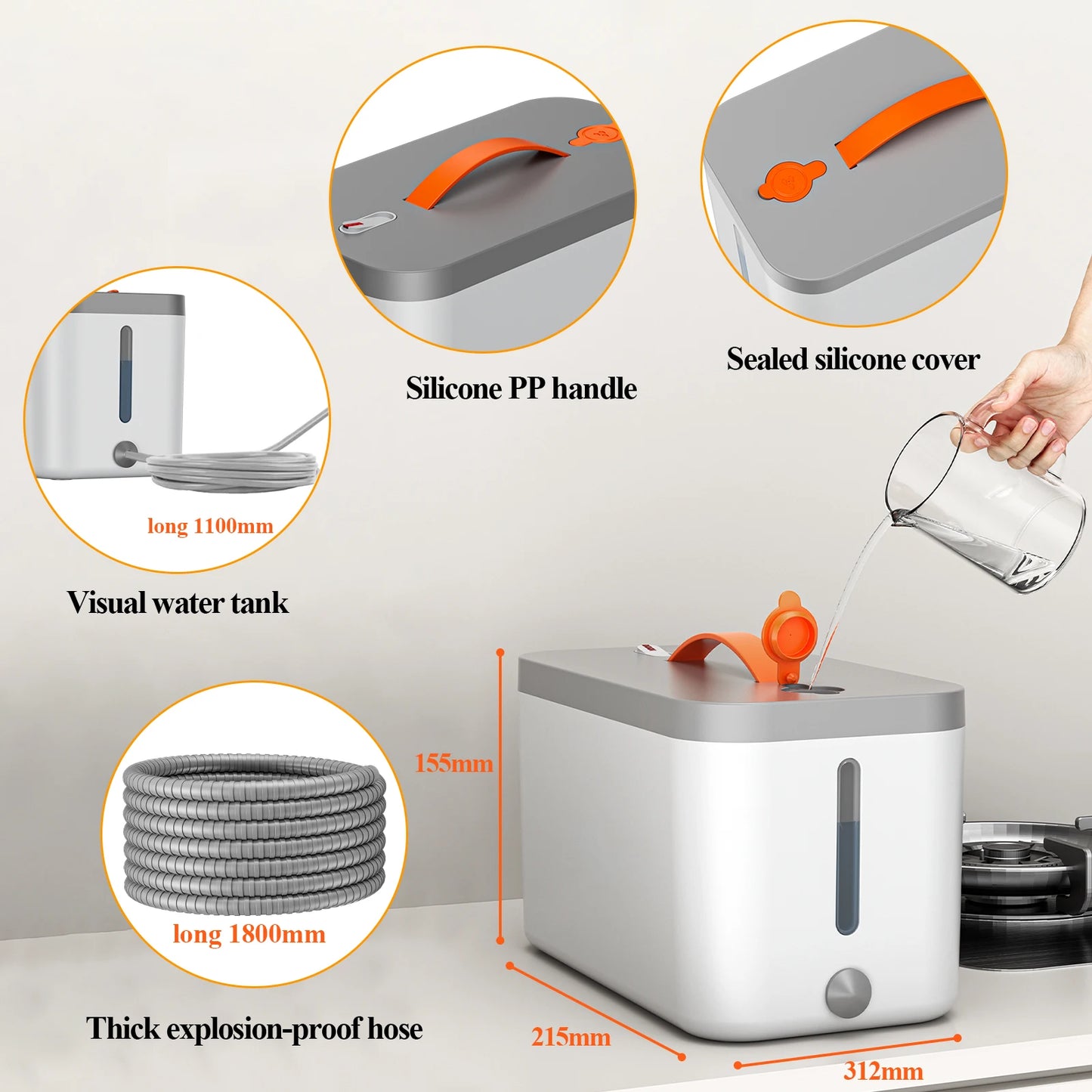 1500W High-Pressure Steam Cleaner with 11-in-1 Accessory Kit