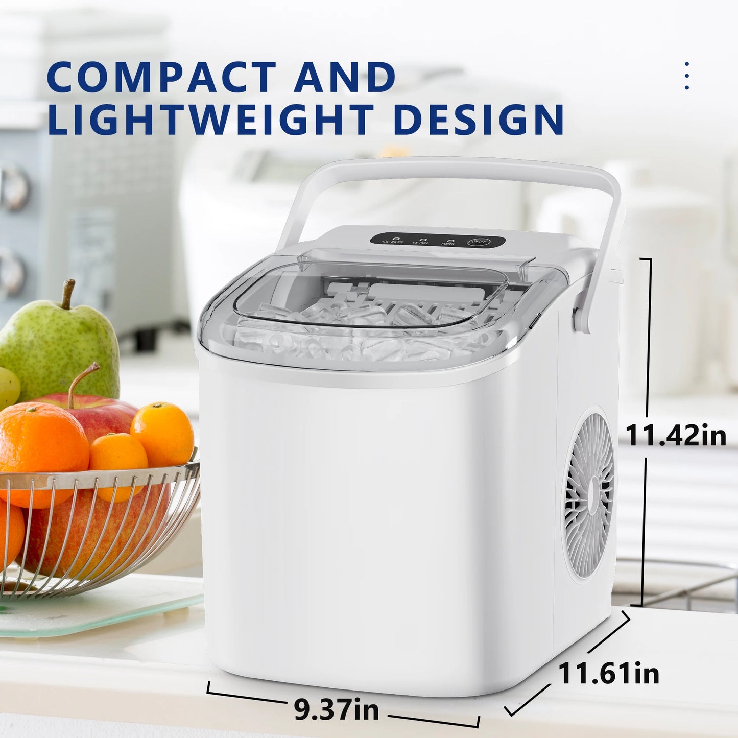 SIMZLIFE 26lb Countertop Ice Maker with Self-Cleaning Function
