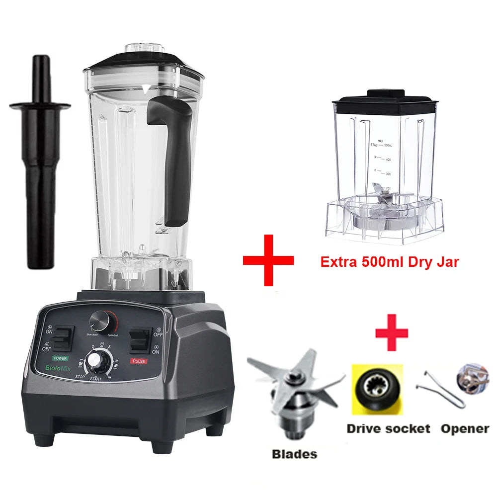 Biolomix 3HP 2200W Blender Timer Juicer 2L BPA Free