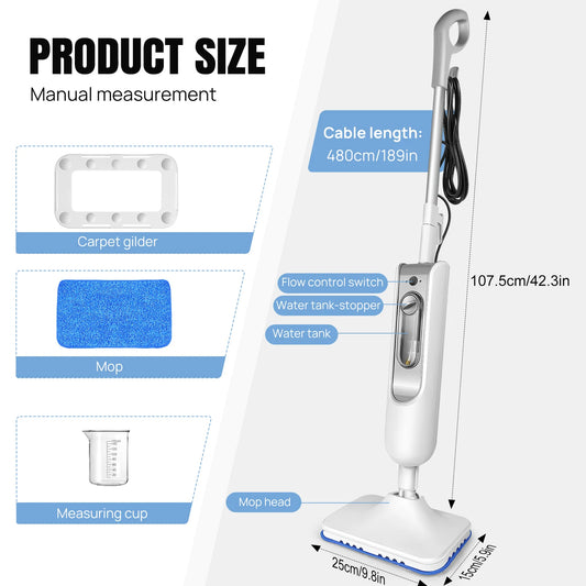 1500W Steam Mop: Powerful, Chemical-Free Cleaning