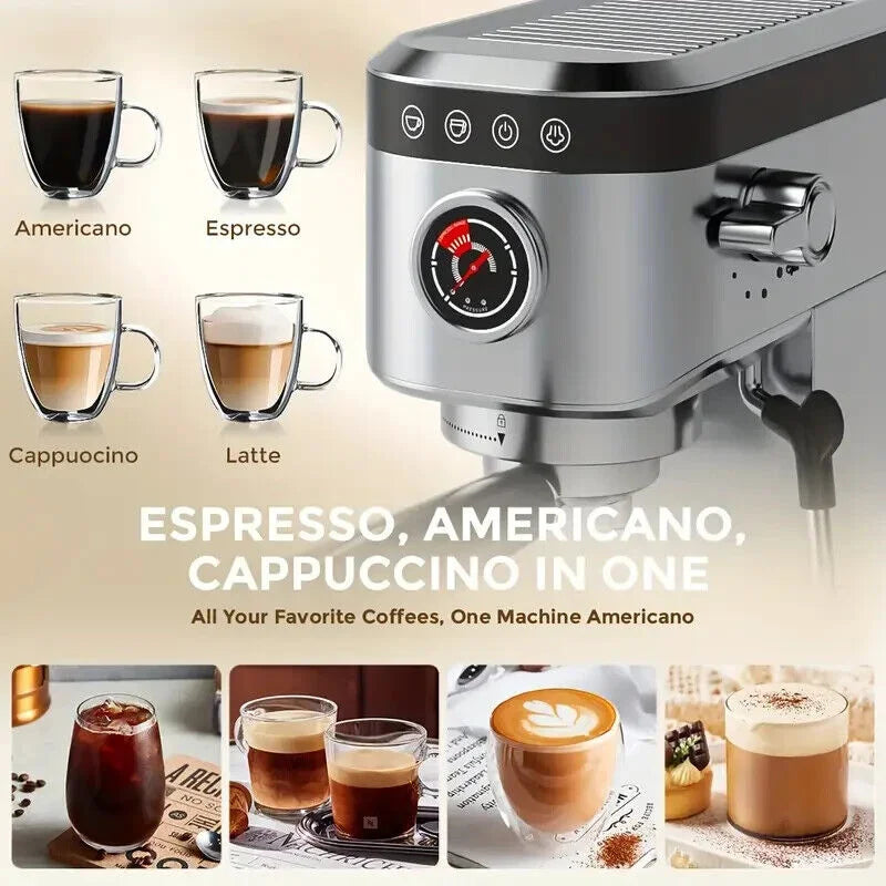 Sejoy 20 Bar Professional Espresso Machine | Cappuccino & Latte Maker with Powerful Steam Wand