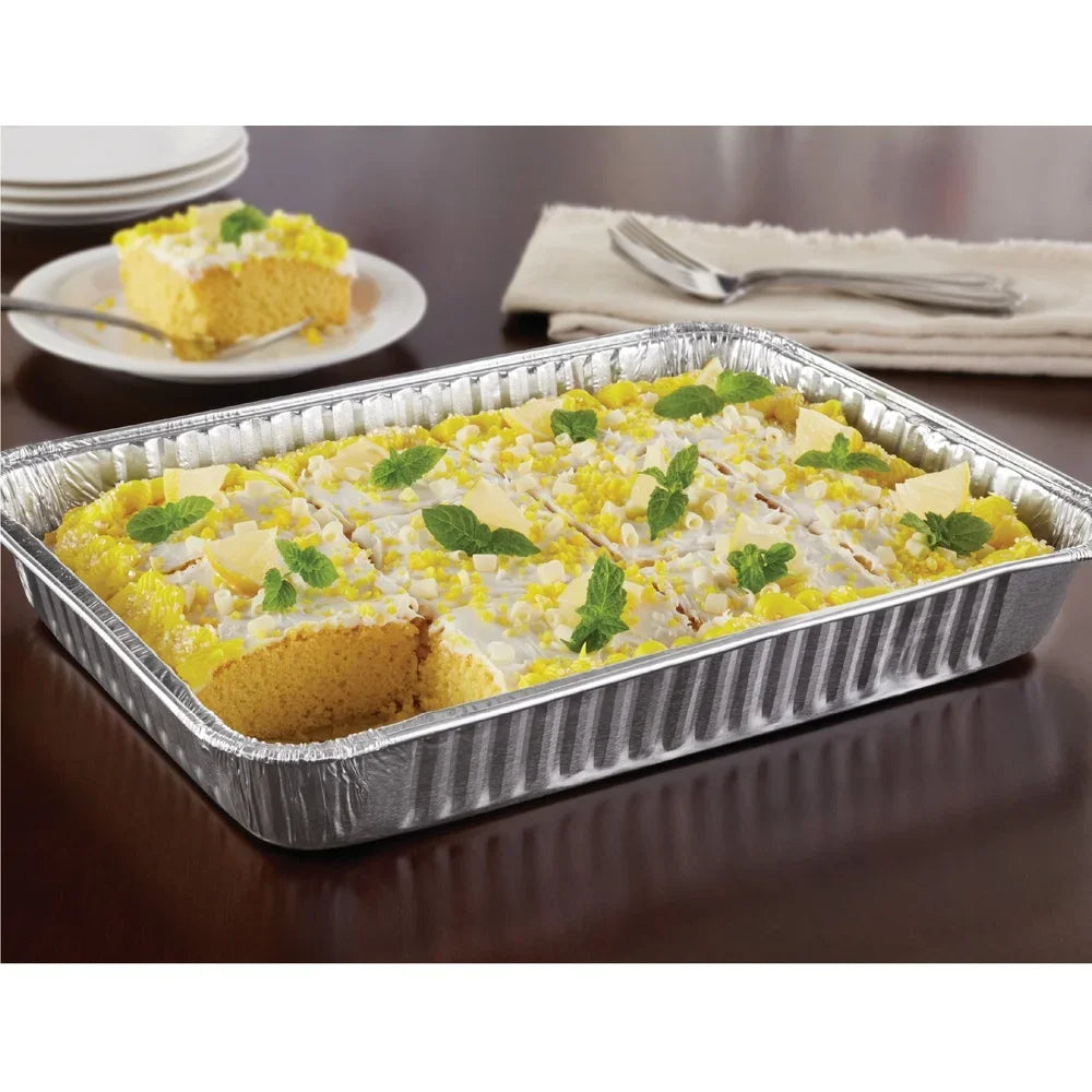 3-Pack Disposable Aluminum Foil Cake Pans with Lids