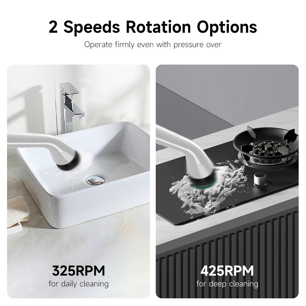 9-in-1 Electric Spin Cleaning Brush | Multifunctional Cordless Scrubber for Kitchen, Bathroom & Home