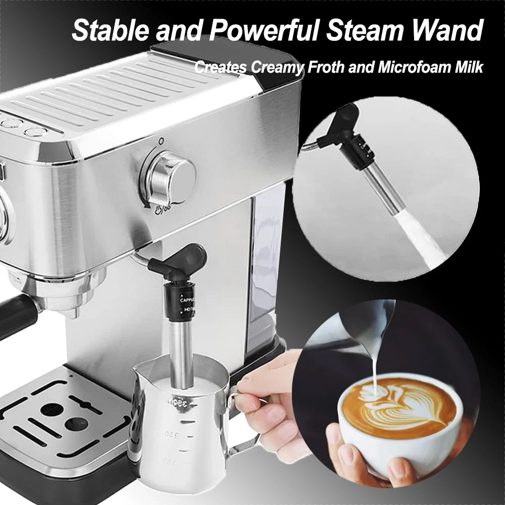 Lecon Chef Professional Espresso Machine with Milk Frother