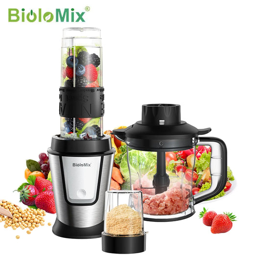 BioloMix 3-in-1 Kitchen System: Blender, Chopper & Grinder