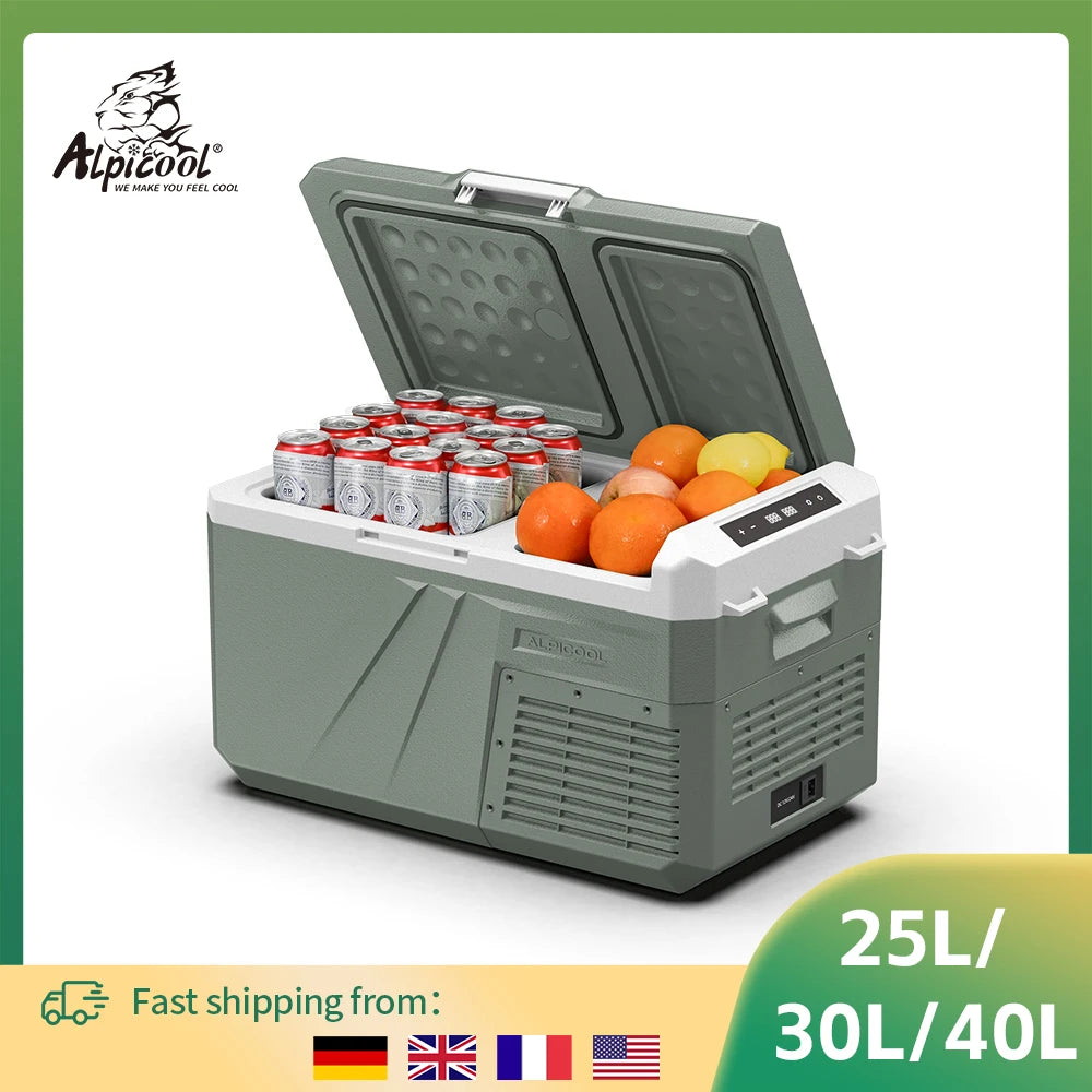Alpicool QX Series Dual Zone Portable Refrigerator | Fast-Cooling 12V Car Freezer for Camping & RV (25L/30L/40L)