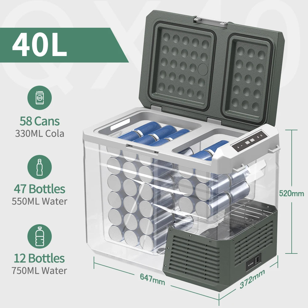 Alpicool QX Series Dual Zone Portable Refrigerator | Fast-Cooling 12V Car Freezer for Camping & RV (25L/30L/40L)