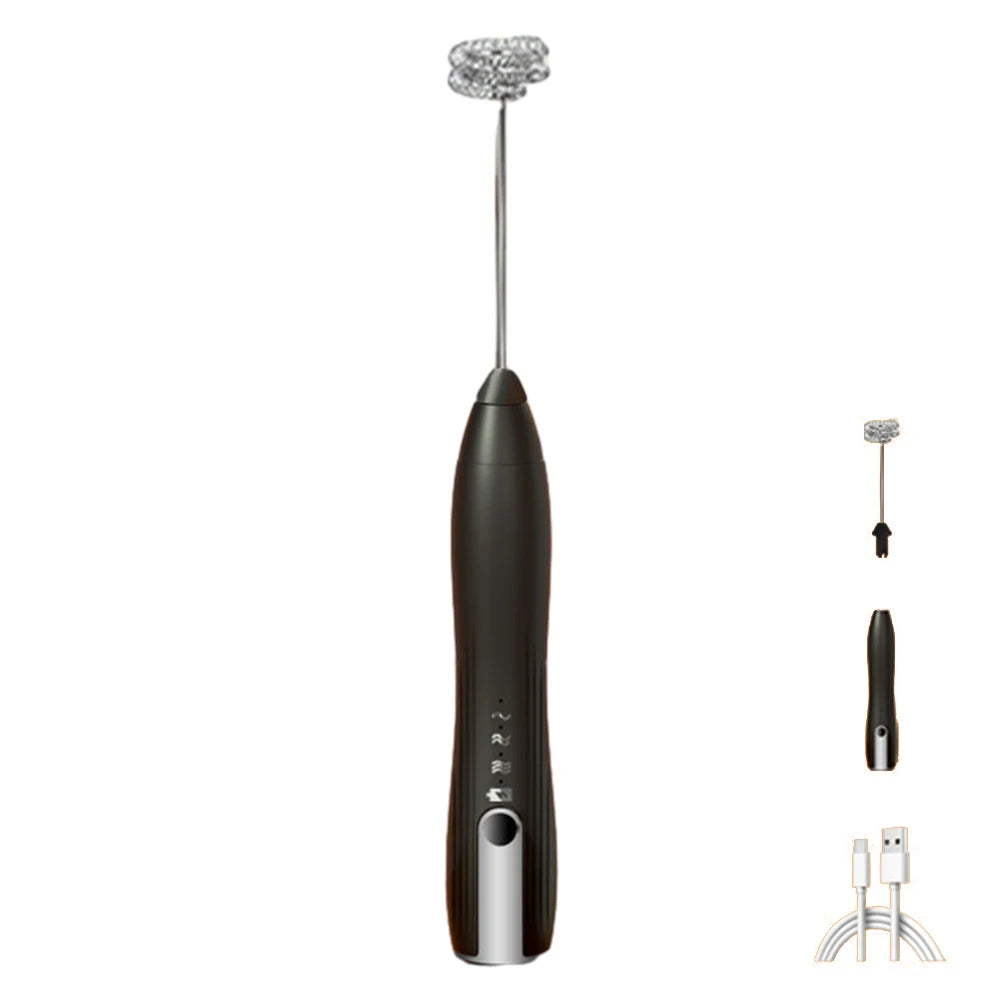 Mini Electric Milk Frother - 3 Speeds, USB Rechargeable, 14000 RPM
