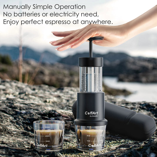 2-in-1 Portable Espresso Maker | Manual Coffee Press for Nespresso Capsules & Ground Coffee - Perfect for Travel & Camping