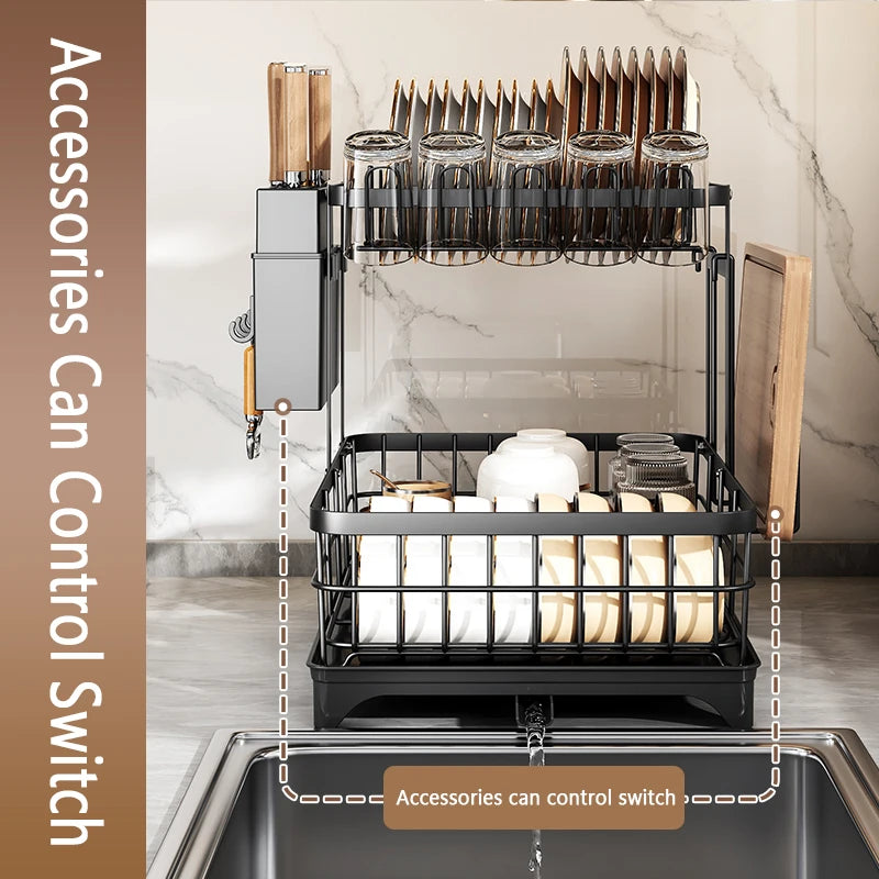 2-Tier Kitchen Dish Drying Rack: Space-Saving & Stylish