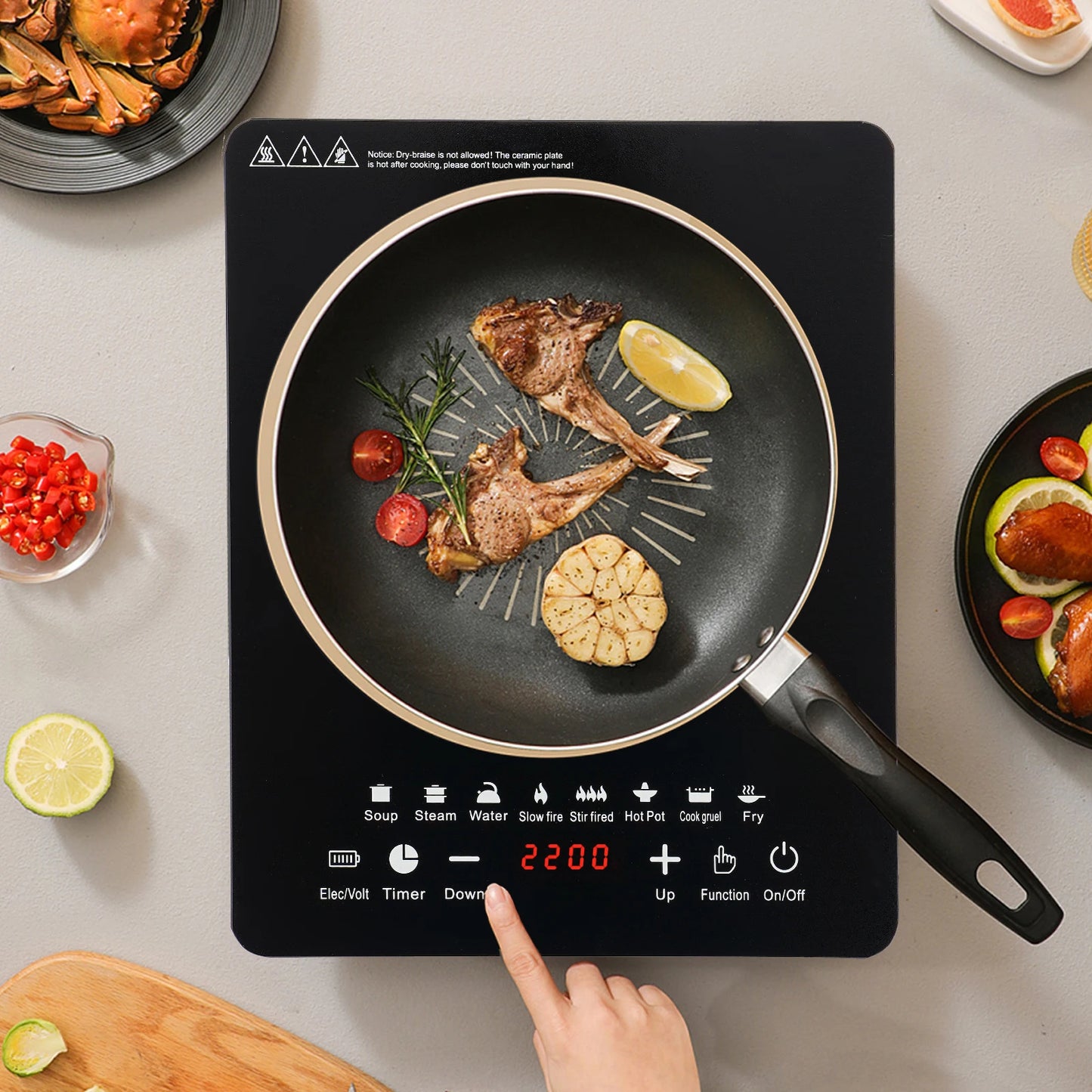 2200W Portable Induction Cooktop: Fast, Safe & Stylish Cooking