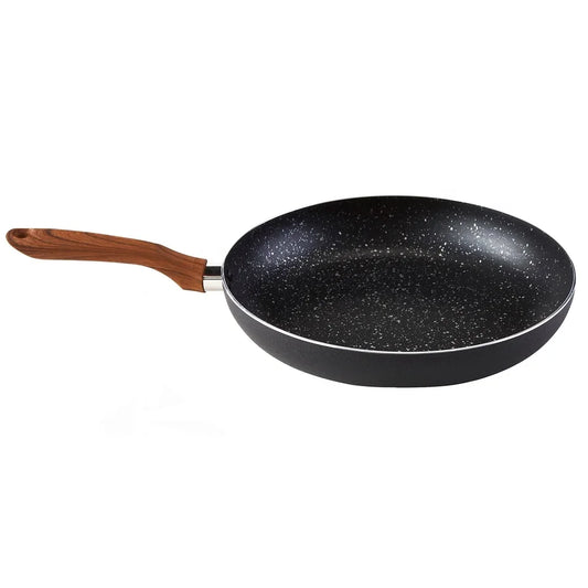 Speckled Nonstick Fry Pan: 8" Aluminum Fry Pan with Wood-Look Handle