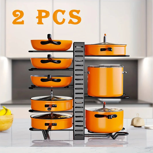 Kitchen Savior: 2-Pack Adjustable Pot & Lid Organizer