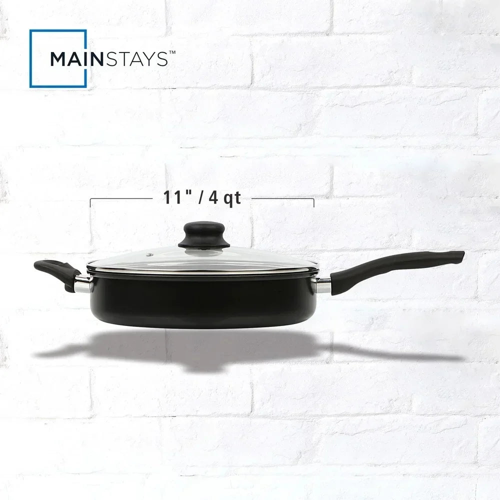 4-Quart Non-Stick Cooker with Glass Lid: Easy Clean & Everyday Use