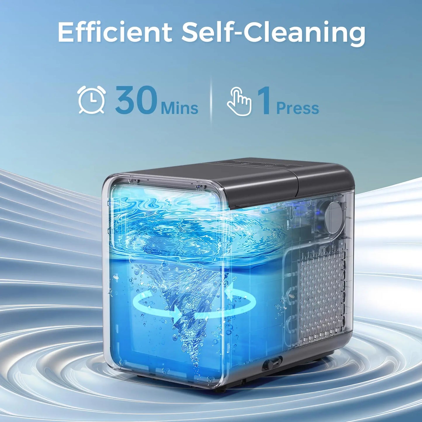 Countertop Ice Maker | Makes Ice in 6 Minutes with Self-Cleaning Function | 26.5lbs/24H