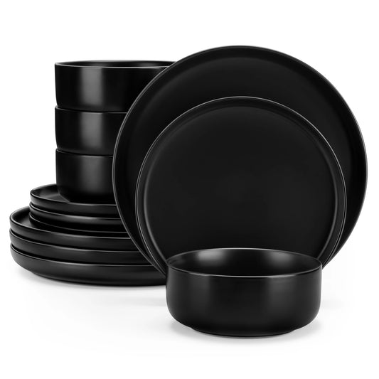 12/24-Piece Porcelain Dinnerware Set - Cartoon Design, Microwave & Dishwasher Safe