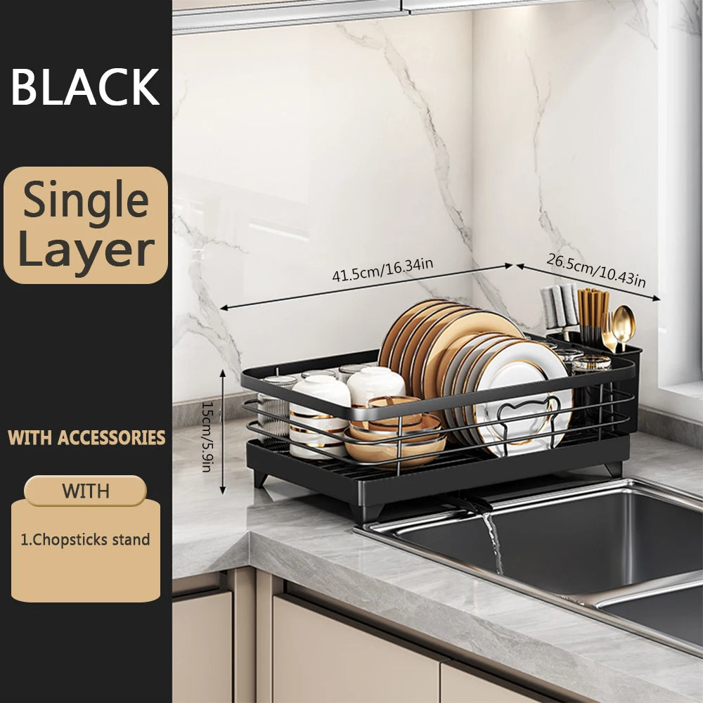2-Tier Kitchen Dish Drying Rack: Space-Saving & Stylish