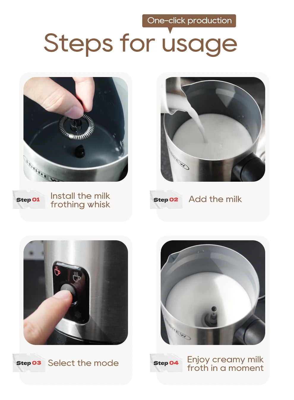 4-in-1 Automatic Milk Frother: Hot & Cold, Latte Perfection