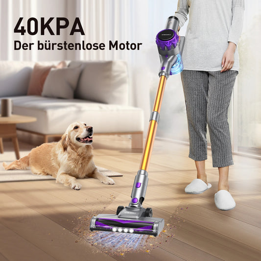 40,000Pa Cordless Vacuum Cleaner with 55-Min Runtime & LED Display