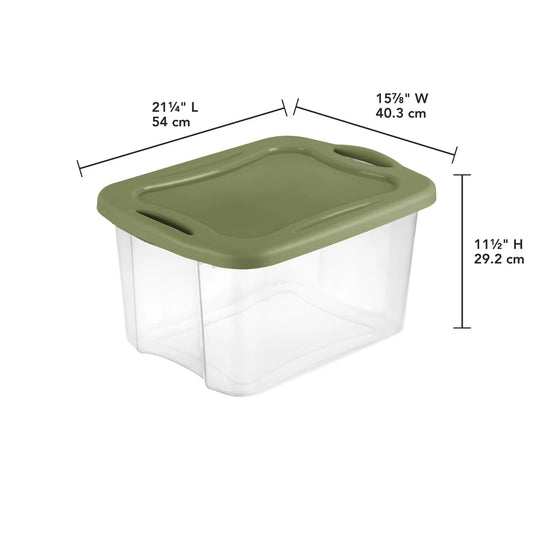 40 Quart Clear Storage Bin with Easy-Grip Handles