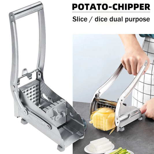 3-in-1 Manual French Fry Cutter: Potato, Veggie, & Fruit Slicer