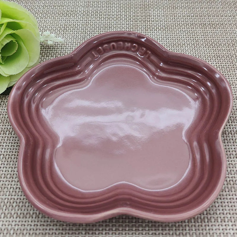 Charming Blossom Ceramic Dish - 5.5 Inch Flower Plate