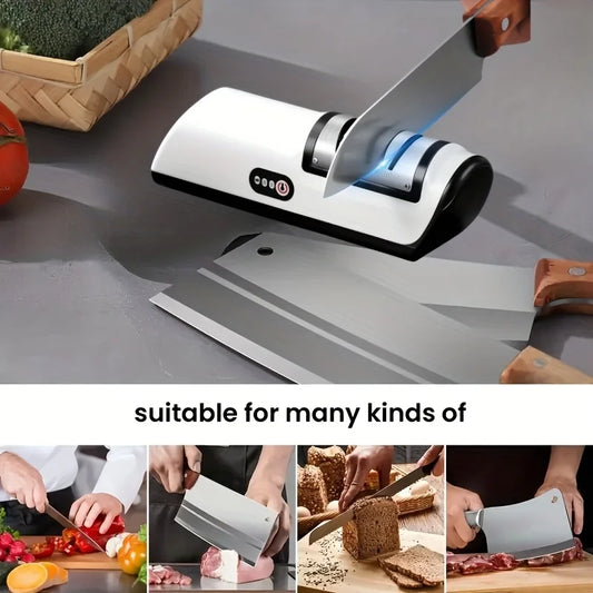 Electric Knife Sharpener: 4-Gear Auto Sharpener for Kitchen Knives