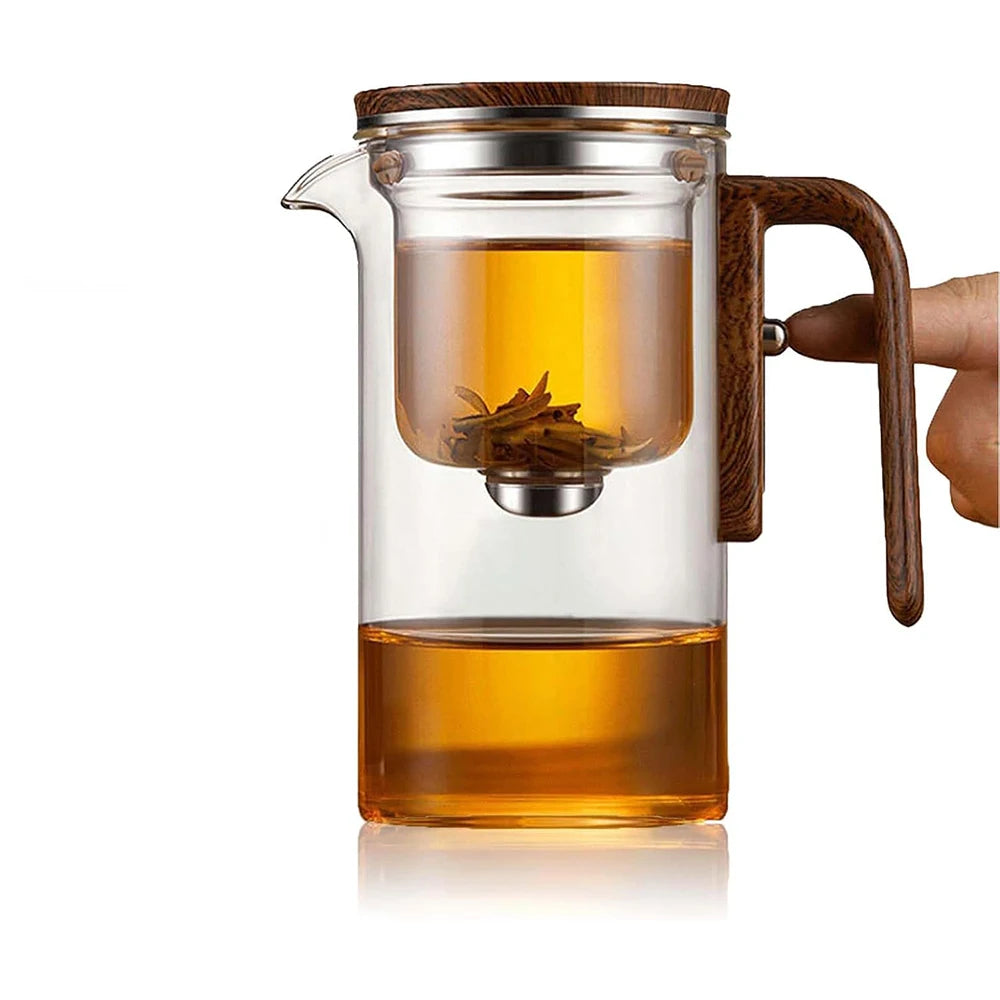 Magnetic Glass Teapot with Wooden Handle - 600ml
