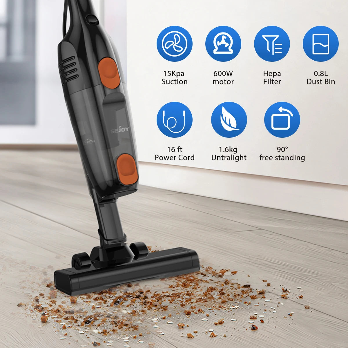 Sejoy 3-in-1 PowerStick Corded Vacuum Cleaner