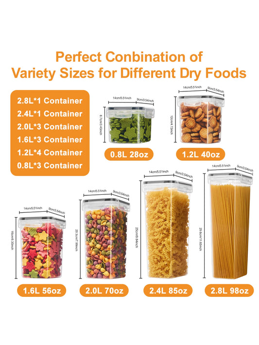 15-Piece Stackable Food Storage Container Set with Labels