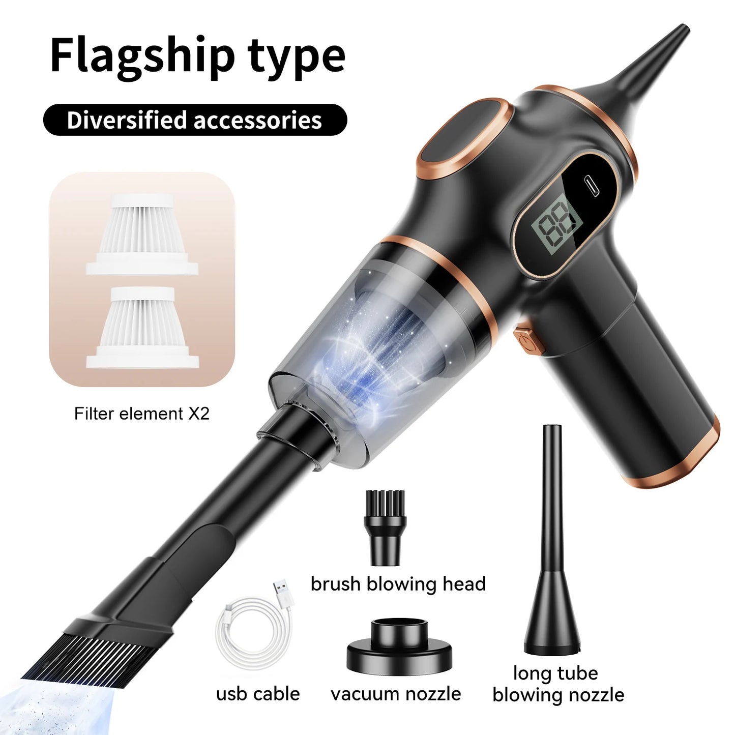 Powerful Suction: BELIBUY Portable Car & Home Vacuum
