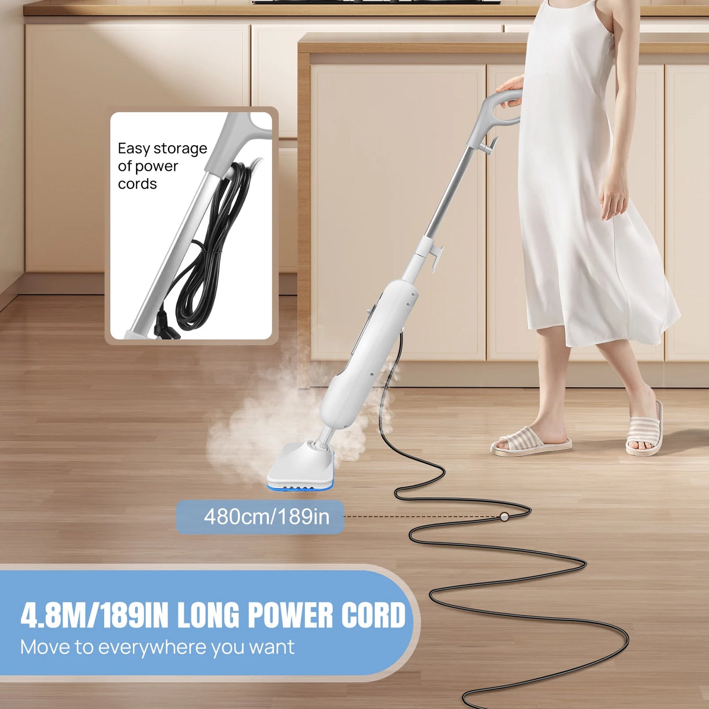 1500W Steam Mop: Powerful, Chemical-Free Cleaning
