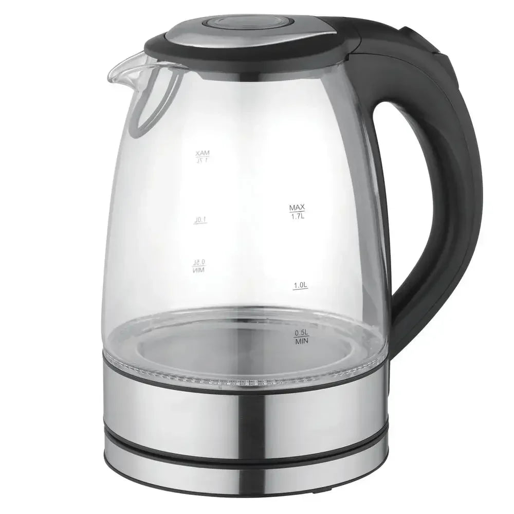 MegaChef Illumina 1.7L Glass Electric Kettle with Blue LED