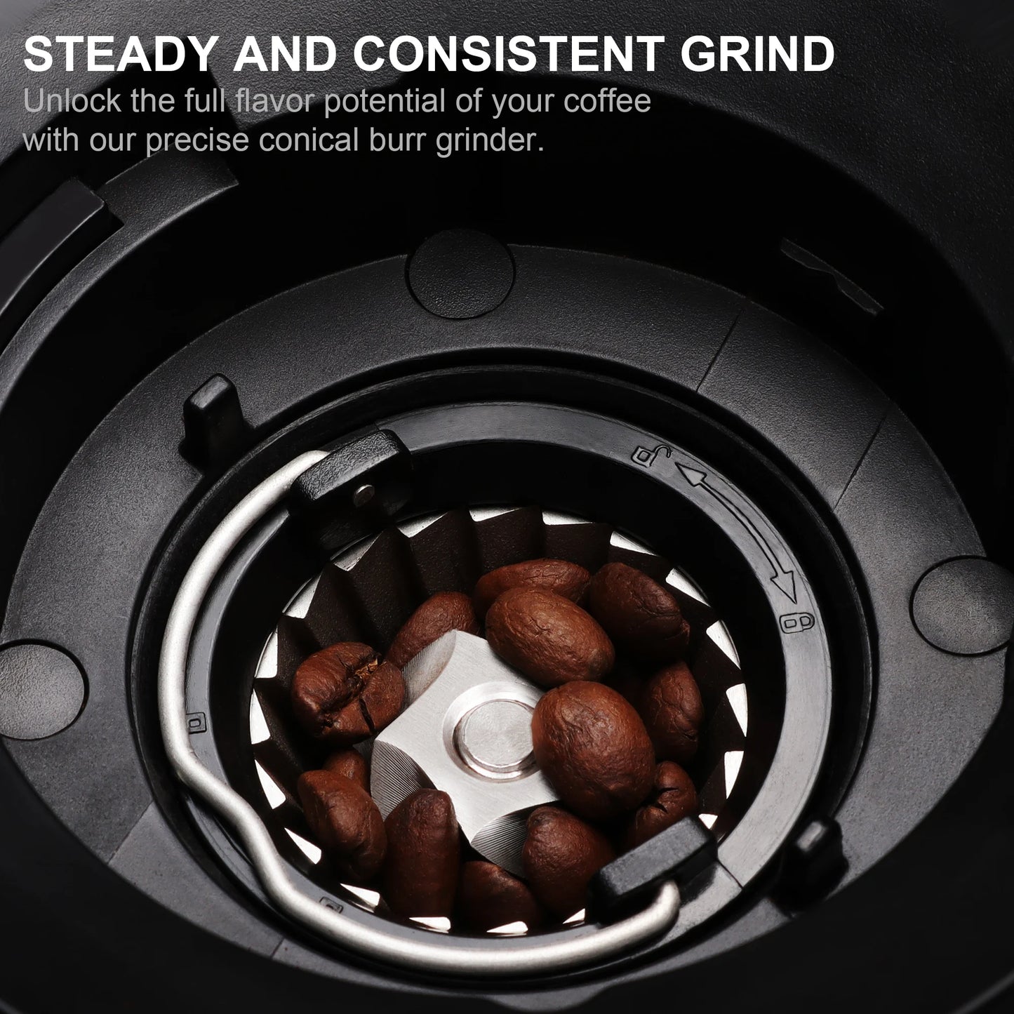 CoffArt Electric Conical Burr Grinder | 30 Settings for Espresso, Drip & French Press