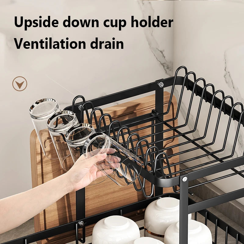 2-Tier Kitchen Dish Drying Rack: Space-Saving & Stylish