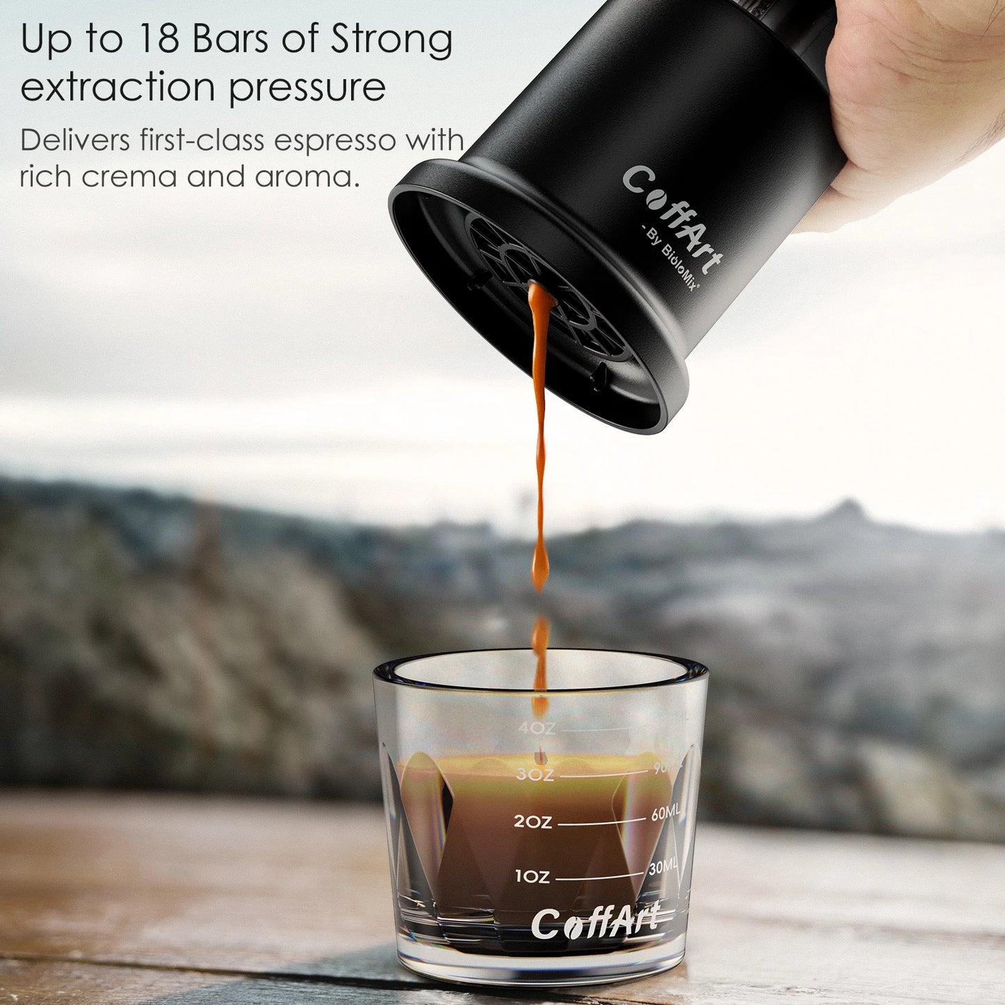 2-in-1 Portable Espresso Maker | Manual Coffee Press for Nespresso Capsules & Ground Coffee - Perfect for Travel & Camping