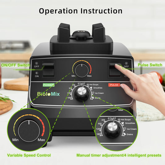 BioloMix 2200W Commercial Blender: Powerful & Versatile Kitchen Appliance