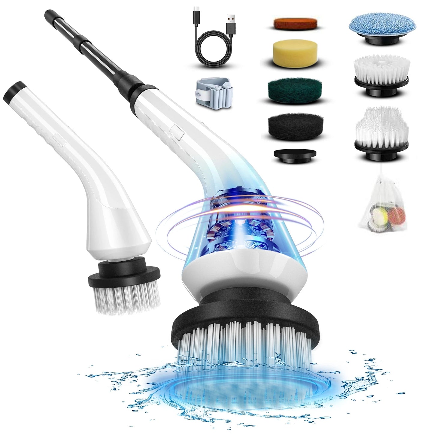 9-in-1 Electric Spin Cleaning Brush | Multifunctional Cordless Scrubber for Kitchen, Bathroom & Home