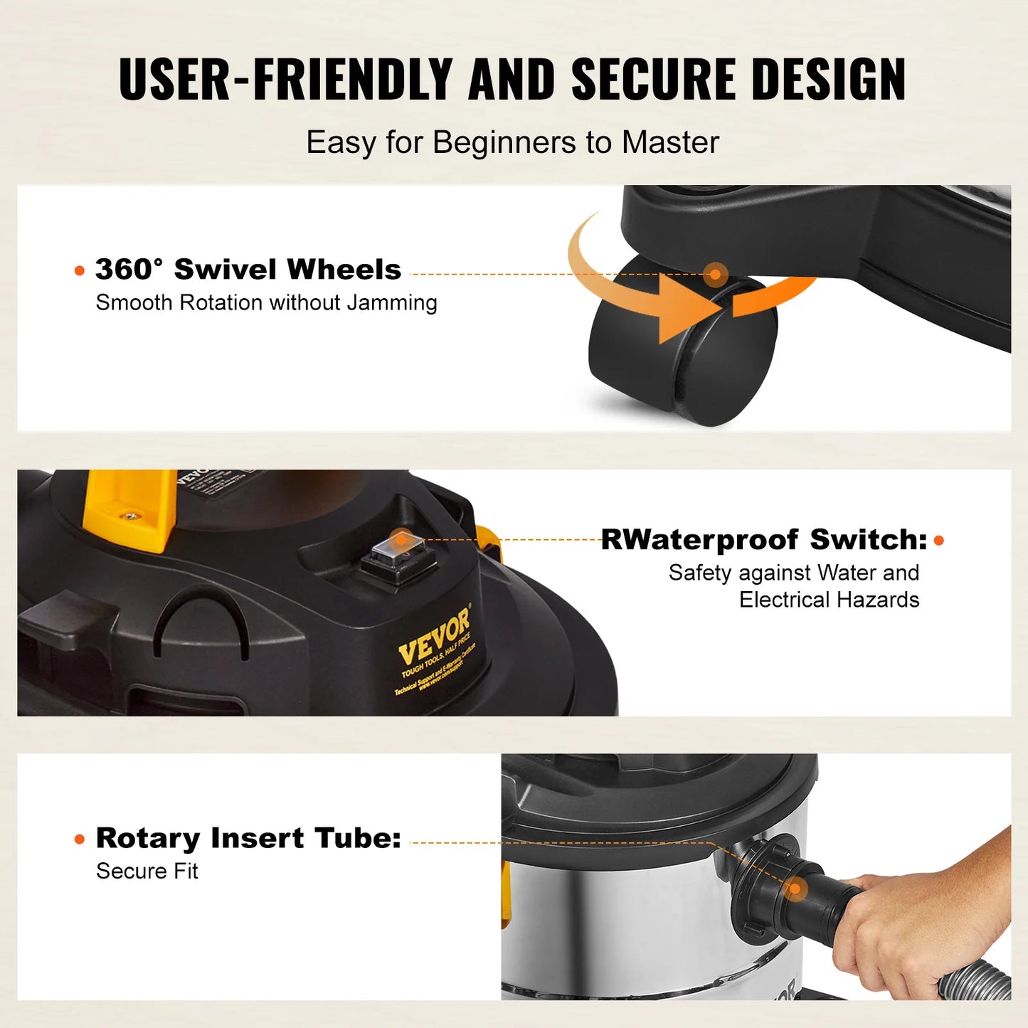 8-Gallon 6.5 HP 3-in-1 Wet/Dry/Blower Shop Vacuum