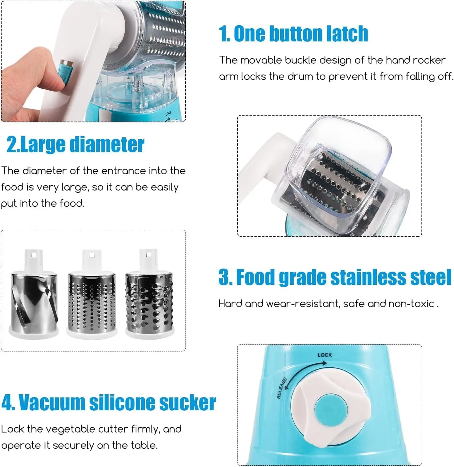3-in-1 Rotary Vegetable & Cheese Slicer