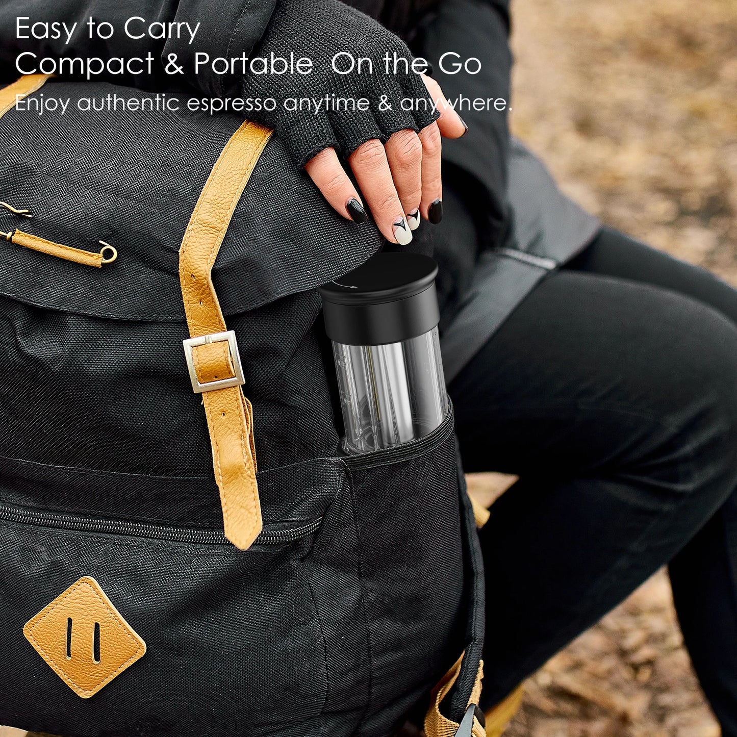 2-in-1 Portable Espresso Maker | Manual Coffee Press for Nespresso Capsules & Ground Coffee - Perfect for Travel & Camping