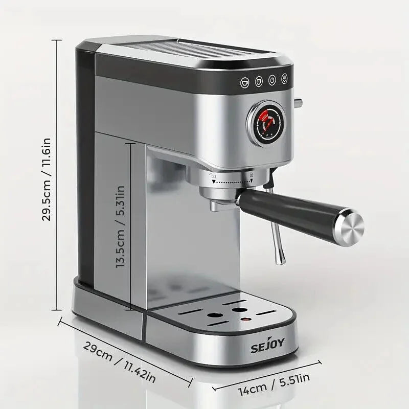 Sejoy 20 Bar Professional Espresso Machine | Cappuccino & Latte Maker with Powerful Steam Wand
