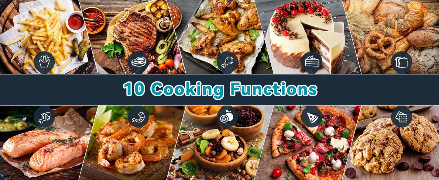 6.2QT Digital Air Fryer Oven: 10-in-1 Touchscreen Cooker