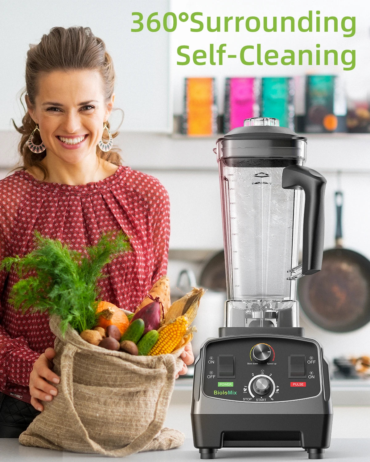 Biolomix 3HP 2200W Blender Timer Juicer 2L BPA Free