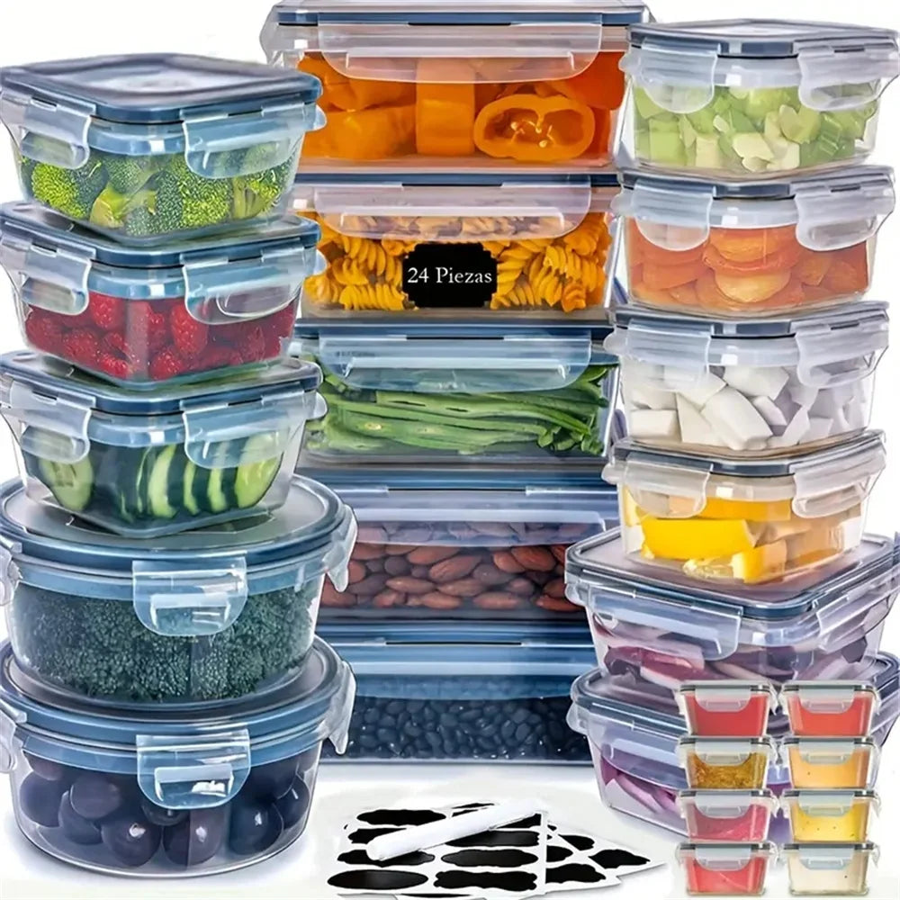 24-Piece Food Storage Container Set - Microwave, Freezer & Dishwasher Safe
