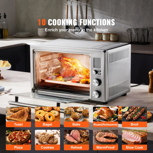 28L Convection Oven: 10-in-1 Multifunction Toaster Oven