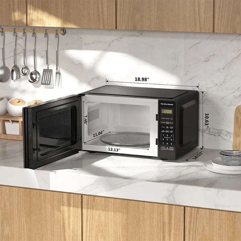 Compact 0.9 Cu. Ft. Microwave - 900W, 10 Power Levels, Child Safety Lock