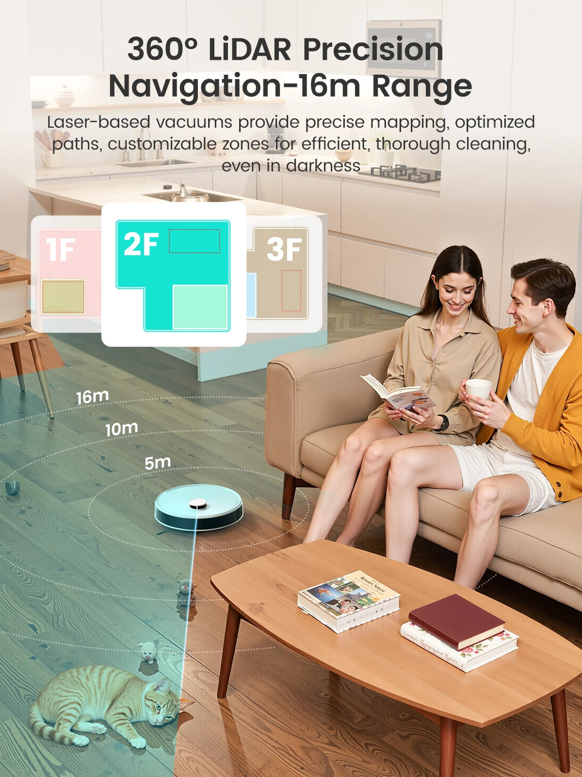 Lefant M2 Pro Self-Emptying Robot Vacuum & Mop (6000Pa Suction)