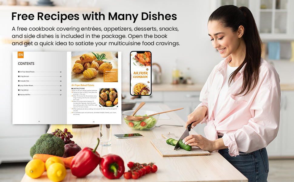 Acekool 5QT Digital Air Fryer Oven Combo: 10-in-1 Healthy Cooking