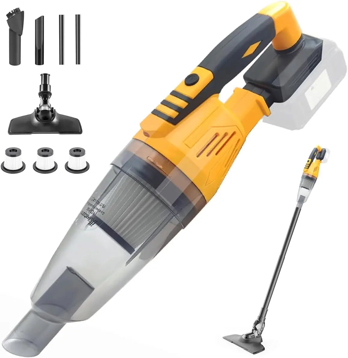 Powerful Handheld Vacuum Cleaner - 10kPa Suction, 2-in-1 Design, HEPA Filter